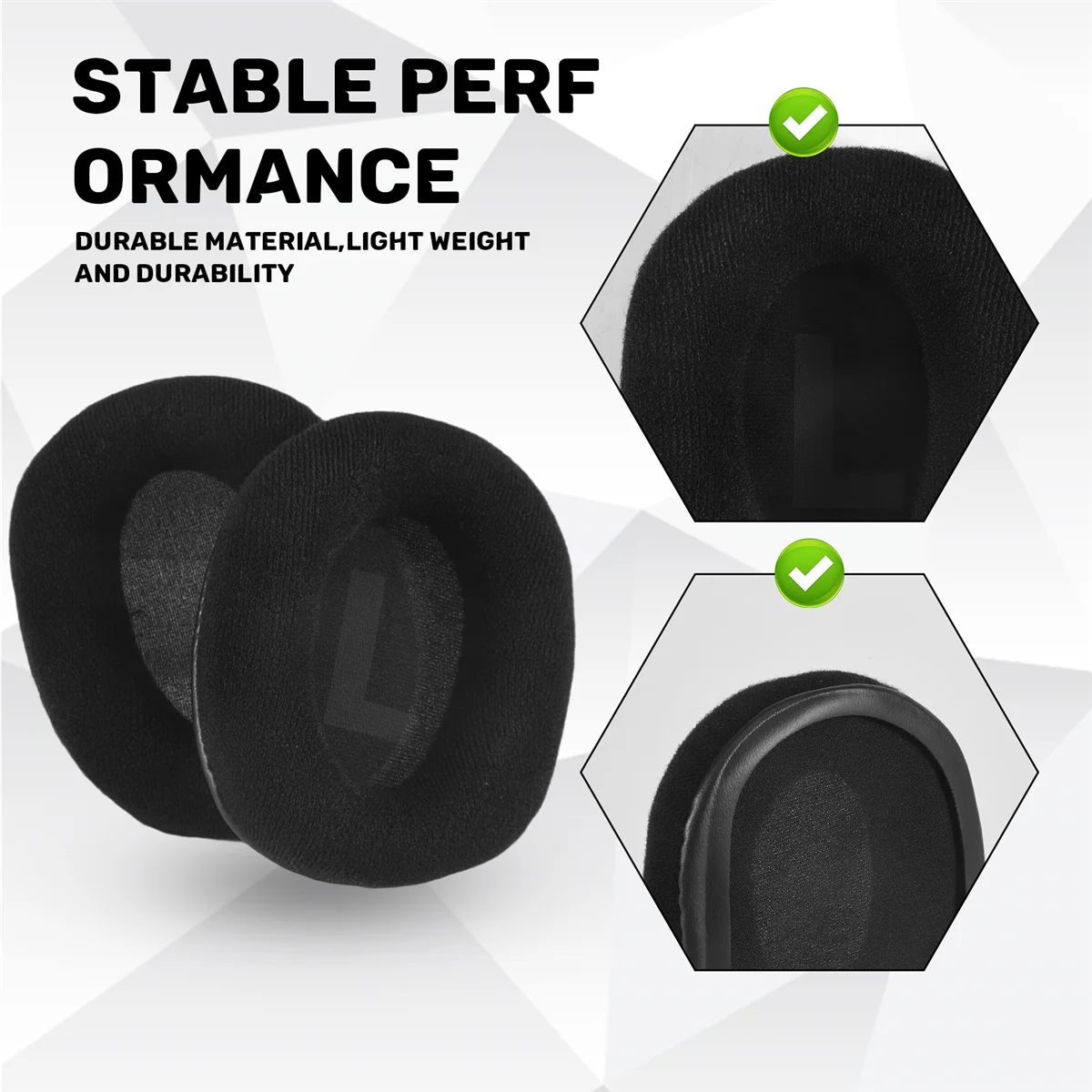 #080J Replacement Earpads for Logitech G Pro / G Pro X Gaming Headphones-Headphone Ear Pads (Flannel) (Black)