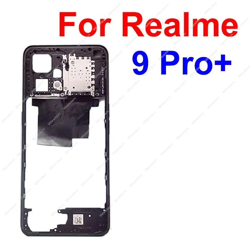 For Realme 9 Pro+ 9 Pro Plus 5G Middle Frame Housing Cover Holder Bezel with/without Side Button NFC Parts