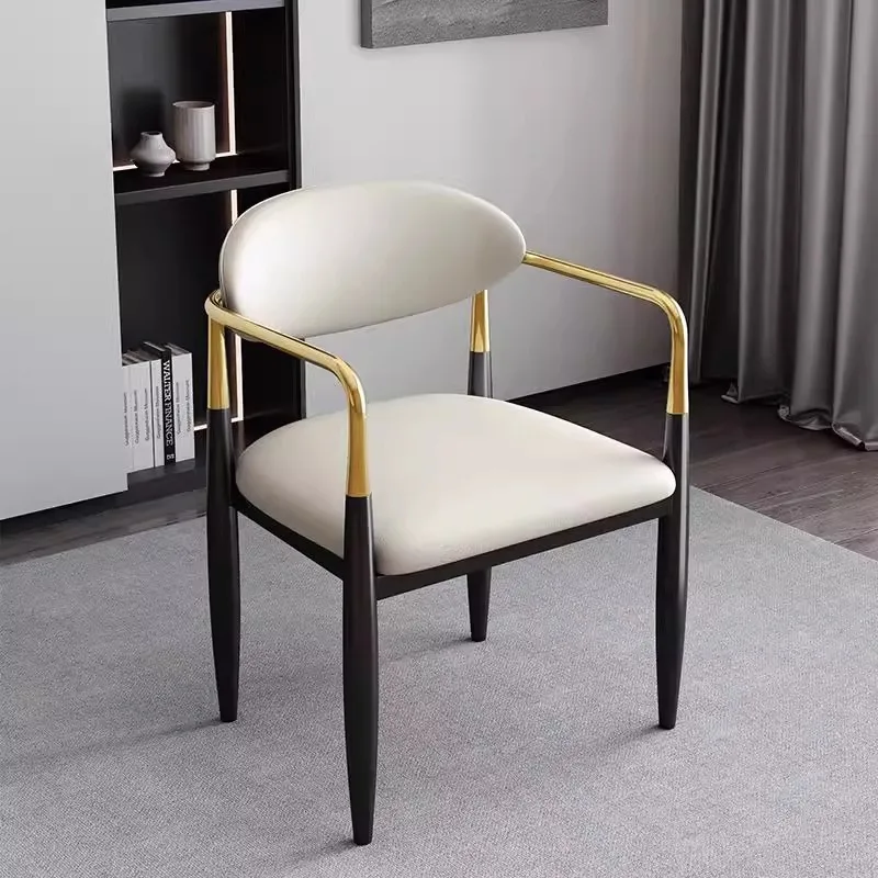 

&c Nordic Style Light Luxury Dining Chair with Negotiation Nail Arm Home Dining Table Backrest Makeup Chair Stool