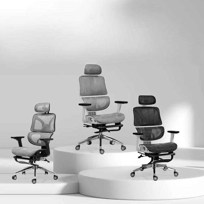 Ergonomic Office Gaming Chair with Reclining Headrest And Armrest Adjustable Lumbar Support Rolling Casters Mesh Computer Desk C