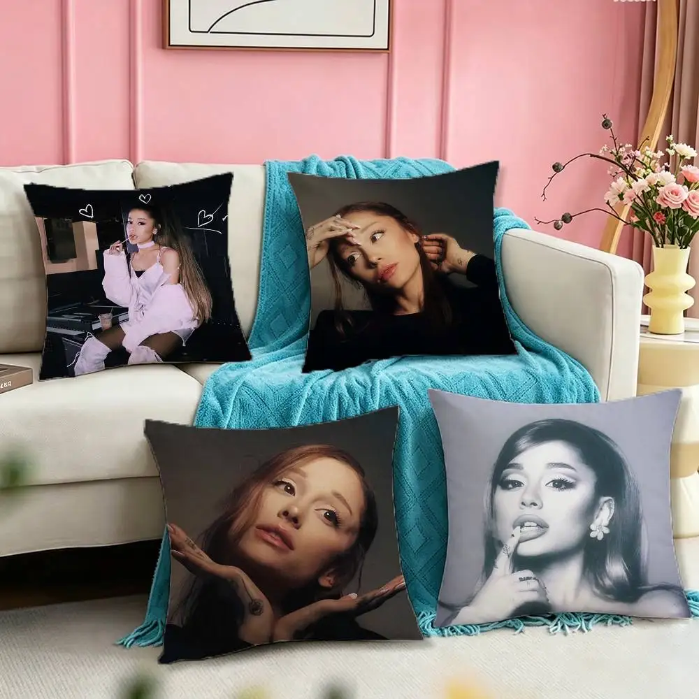 A-Ariana Grande Singer Thank U Next  Pillow Case Square Double-Sided Sofa Cushion Cover Bedroom Bedside Pillow