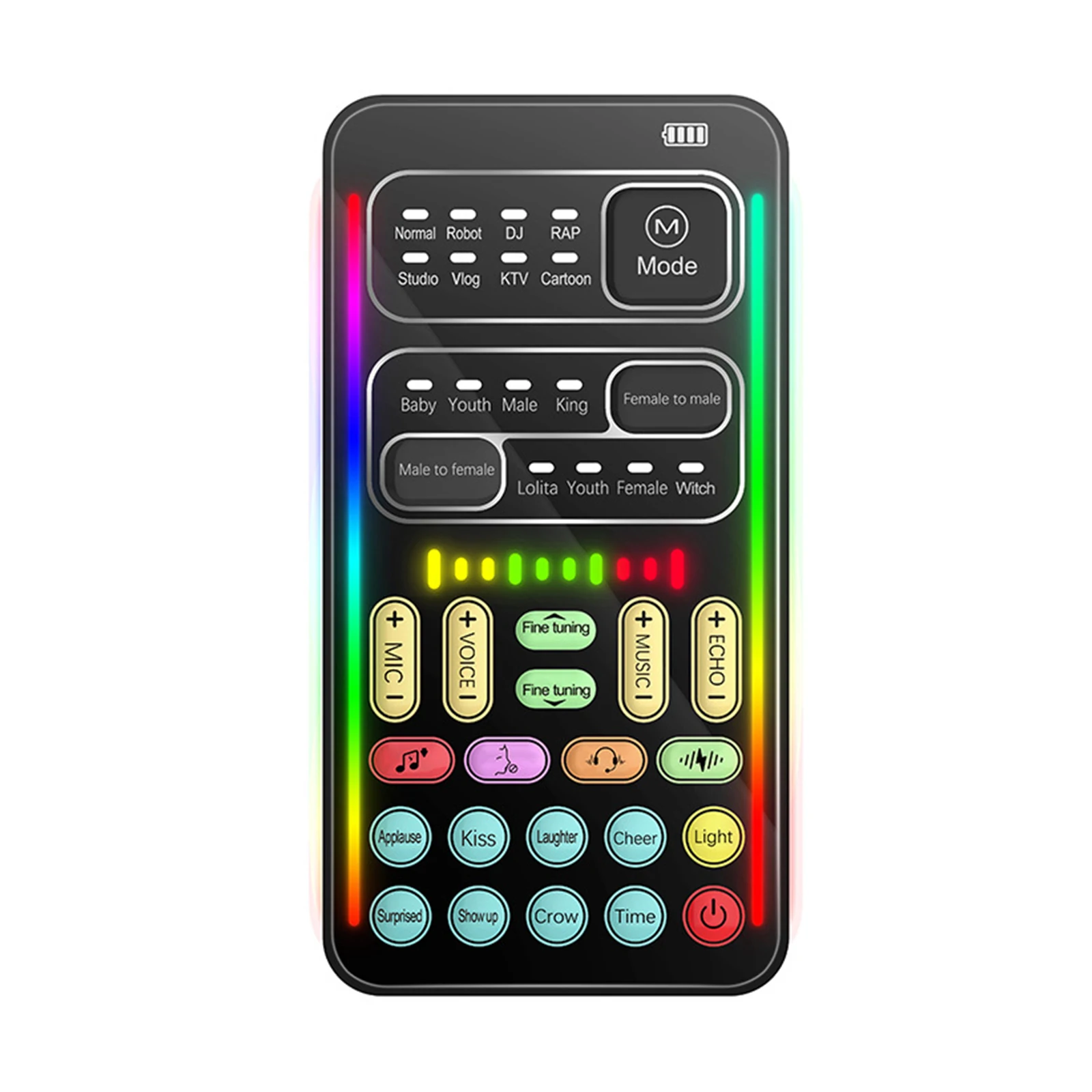 1 قطعة مغير الصوت صغير متعدد تأثير الصوت بلوتوث متوافق مع بطاقات الصوت الحية رقيقة جدا المحمولة لايف كارت الصوت أدوات الميكروفون