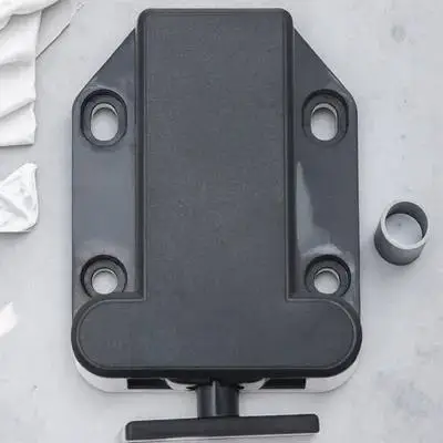 2Pcs Self-Locking Door Catch Press-to-Open Touch Latch for Cabinets Wardrobes Drawers Bookcases Built-in Clip Spring Black