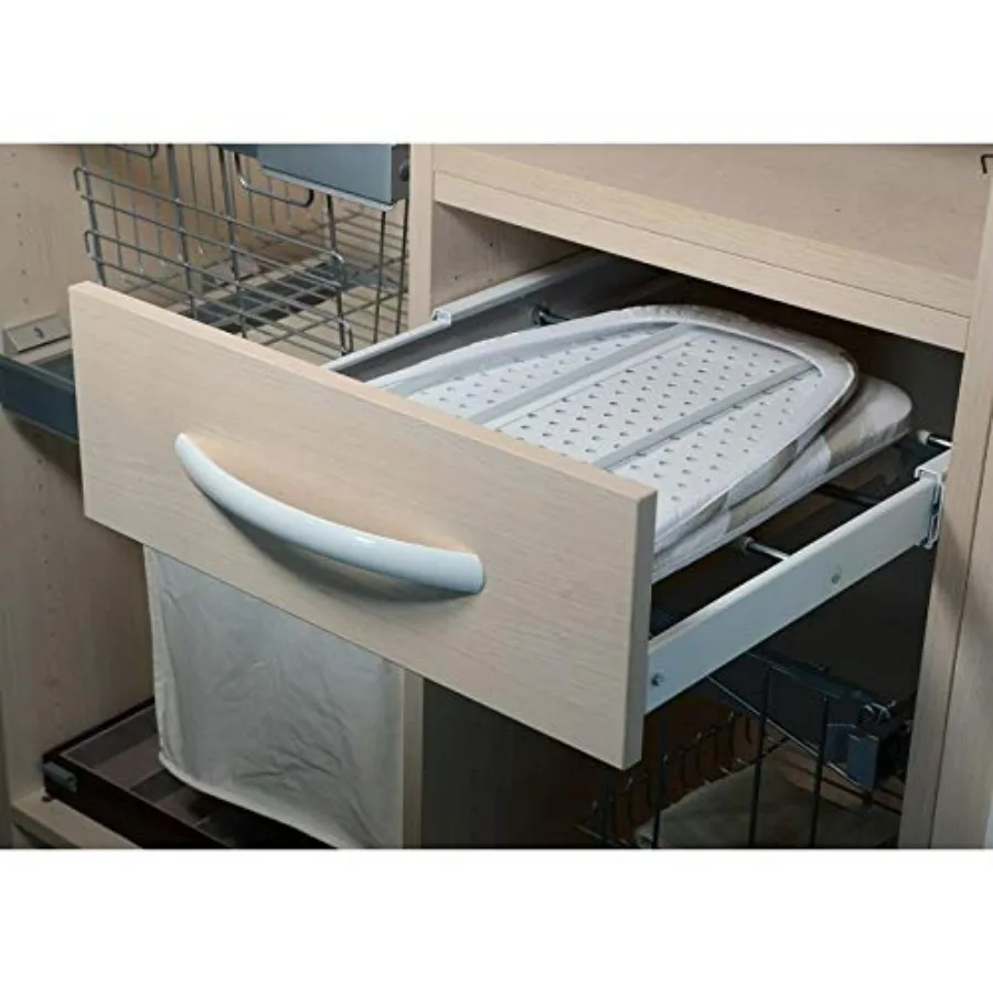 

Выдвижная складная гладильная доска с премиальной алюминиевой рамой и мягкой нескользящей поверхностью белого цвета для эффективного домашнего использования