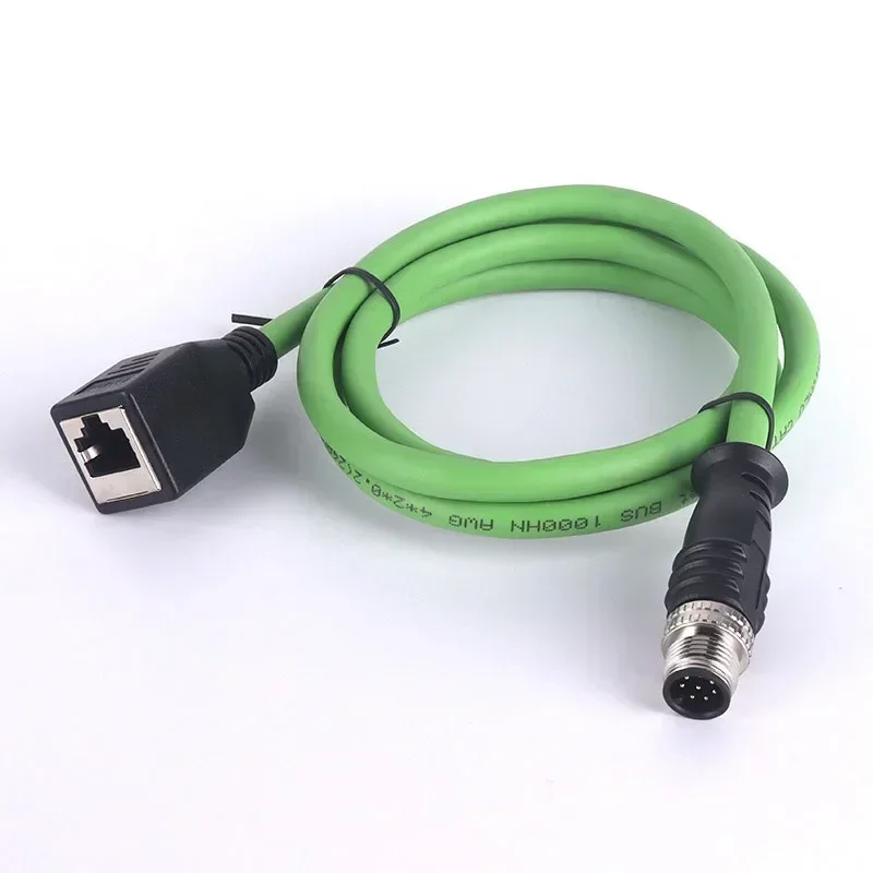 M12 to RJ45 Female Plug D-type 4Pin Adapter Waterproof IP67 Ethernet M12 D-code Male/Female to RJ45 Sensor Connector Industrial