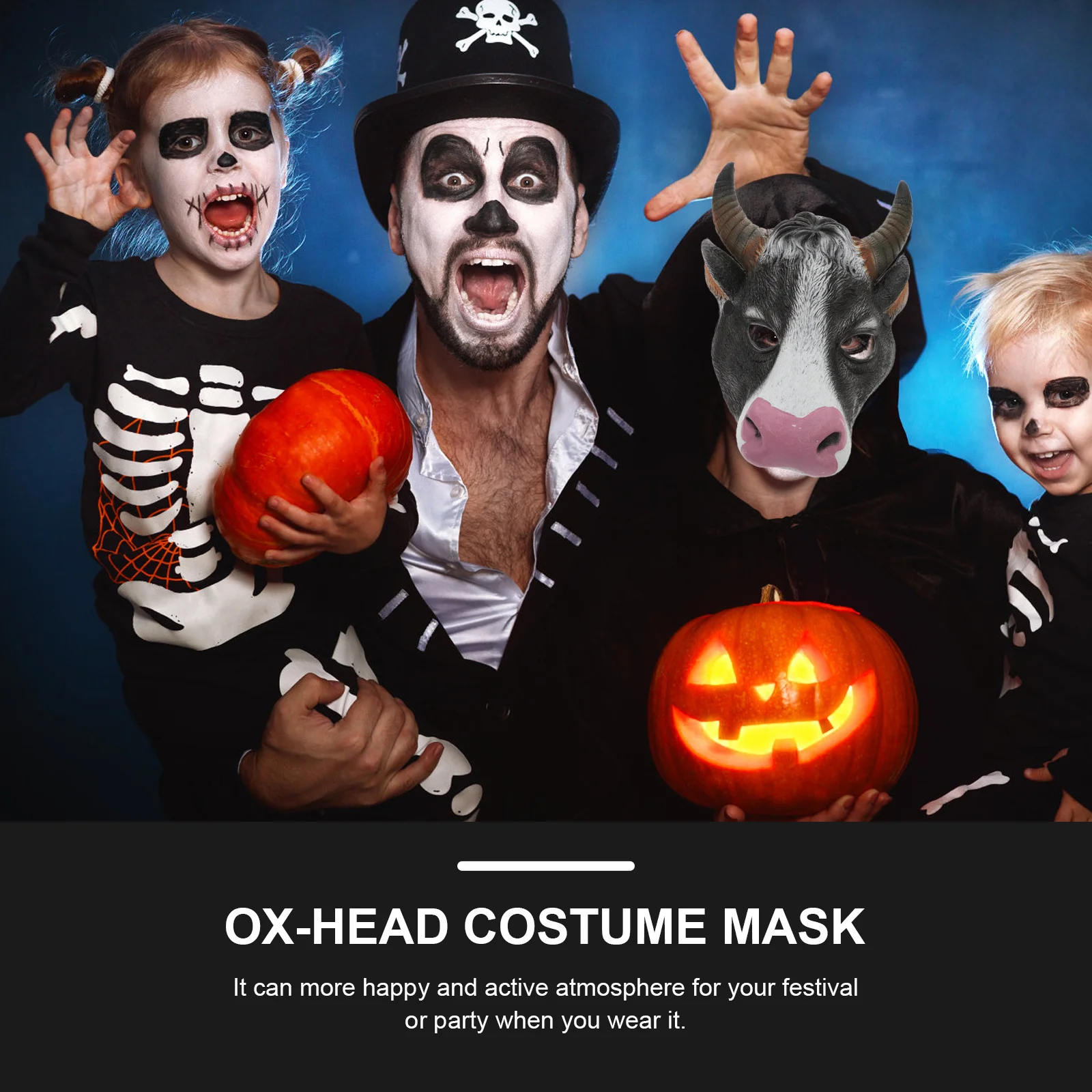 

1Pcs Ox Head Mask Realistic Simulation Lightweight PU Material Carnival Cosplay Costume Party Masquerade Halloween Horror Mask