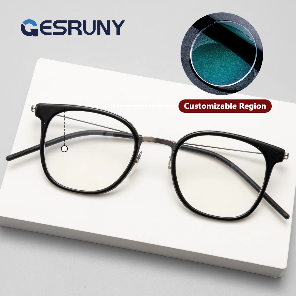 

Gesruny Oval Progressive Prescription Glasses Custom Myopia Hyperopia Optical Lenses Anti Blue Light Eyeglasses For Women Men