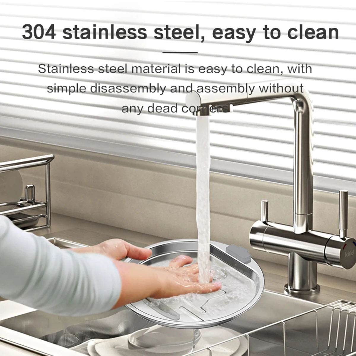 Quadruple Filter Stainless Steel Pet Water Fountain Auto Circulation Quiet Cat Dog Water Dispenser with Water Level Indicator view 5