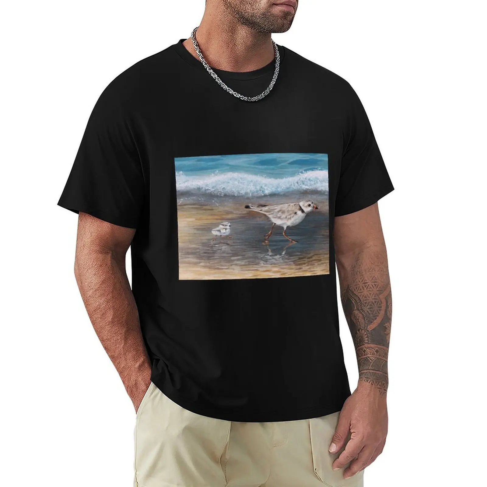 Plover Mommy and Chick T-Shirt mens graphic t shirts T-Shirt