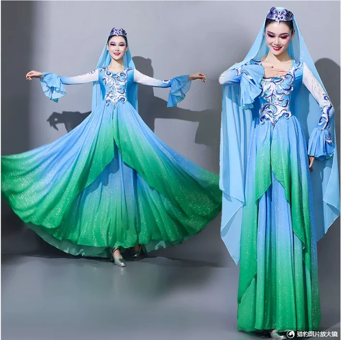

Xinjiang Uyghur Xiaoguli Dance Costume Ethnic Minority Hui Grand Dress