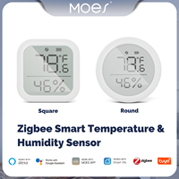 MOES Tuya ZigBee Smart Home Temperature And Humidity Sensor With LED Screen Works With Google Assistant and Tuya Zigbee Hub