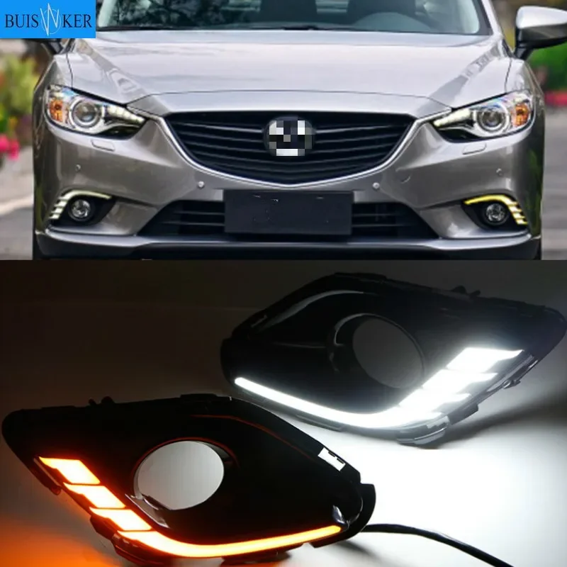 

Car 2 Pcs DRL For Mazda 6 Mazda6 Atenza 2013 2014 2015 LED DRL Daytime Running Lights Daylight Fog light cover