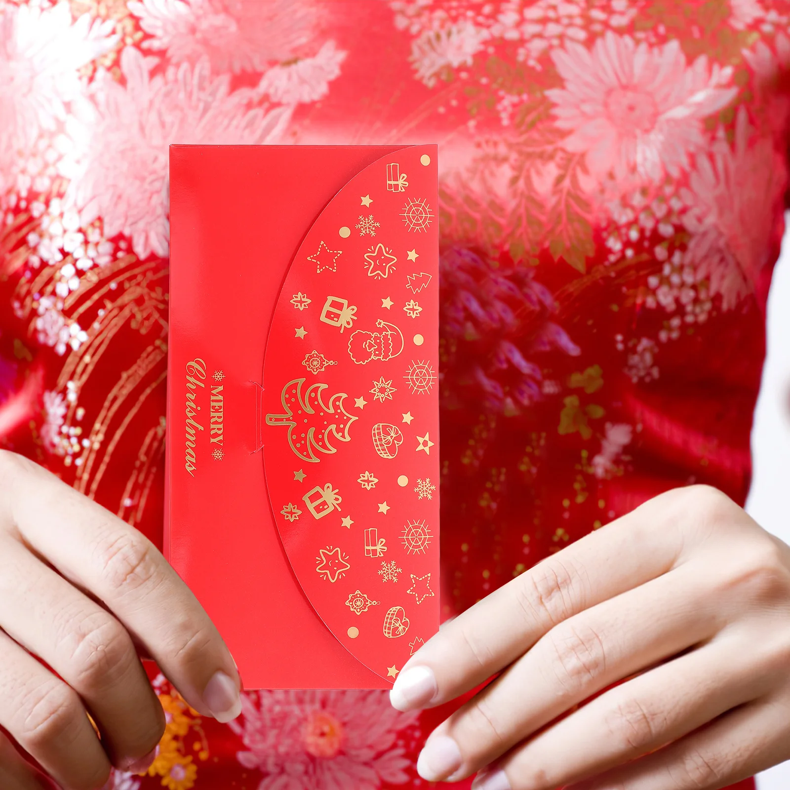 

5Pcs Gold Foil Red Envelopes Christmas New Year Lucky Money Traditional Decorative Red Packets Lucky Money Envelopes