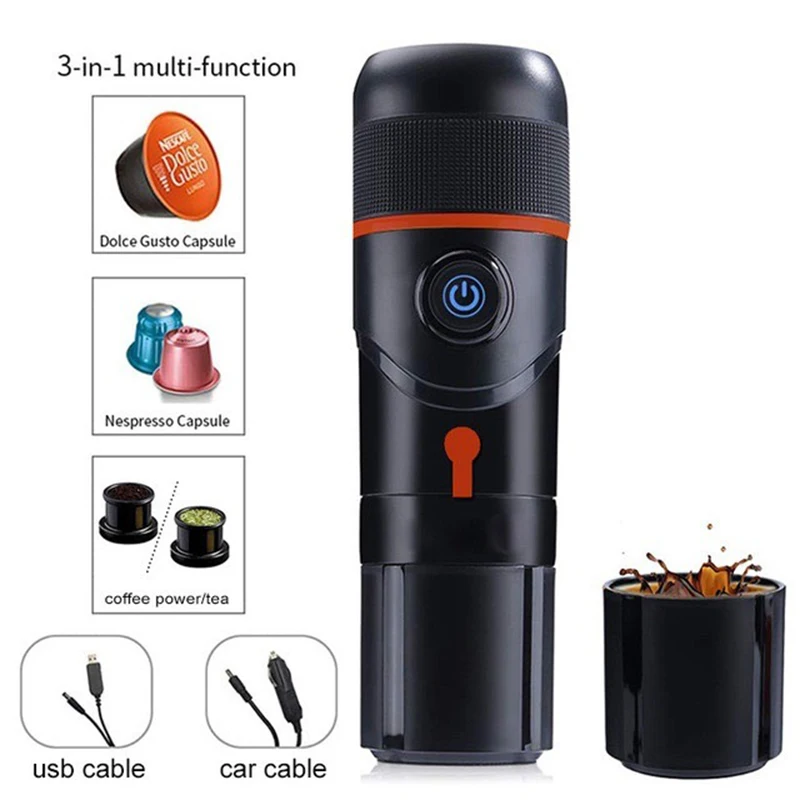 Araba ve ev için Espresso bardakları taşınabilir kahve makinesi, DC12V Dolce Pod Nexpresso kapsül kahve tozu için Coffee sso kahve makinesi