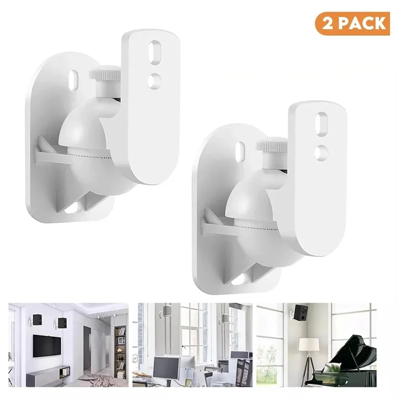 AEE7-2PCS Universal Speaker Wall Mount Bracket Ceiling Stand Clamp With Adjustable Swivel And Tilt Angle Rotation