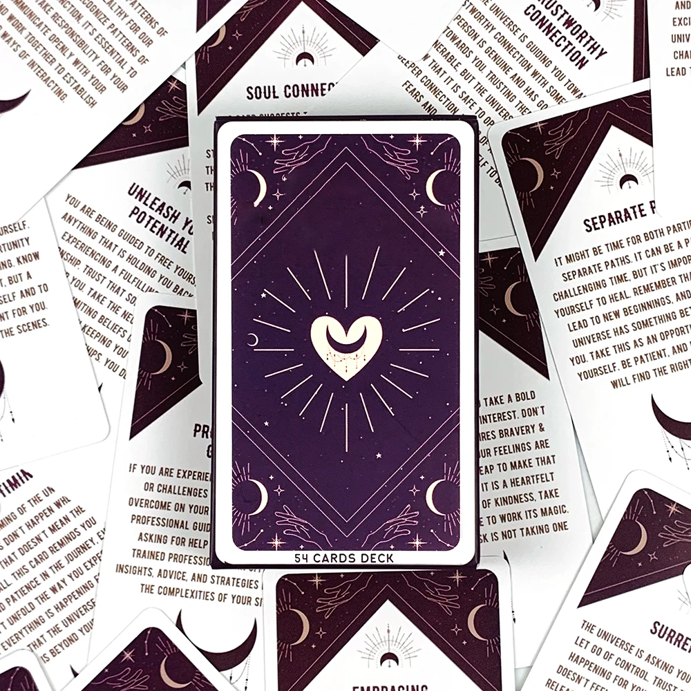 54 قطعة من بطاقات أوراكل العرافة أخبر الحب والعلاقة لعبة اللوحة لعبة الذكرى السنوية ألعاب الهالوين وعيد الميلاد #3