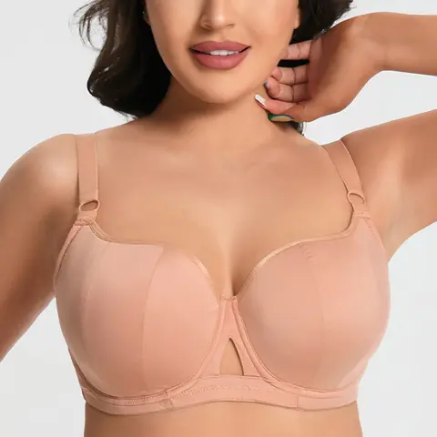 Womens Push Up Minimizer Bra Modeled Cup Supportive Underwire Female Smooth Plus Size Lingerie 34 36 38 40 42 D DD E F FF G