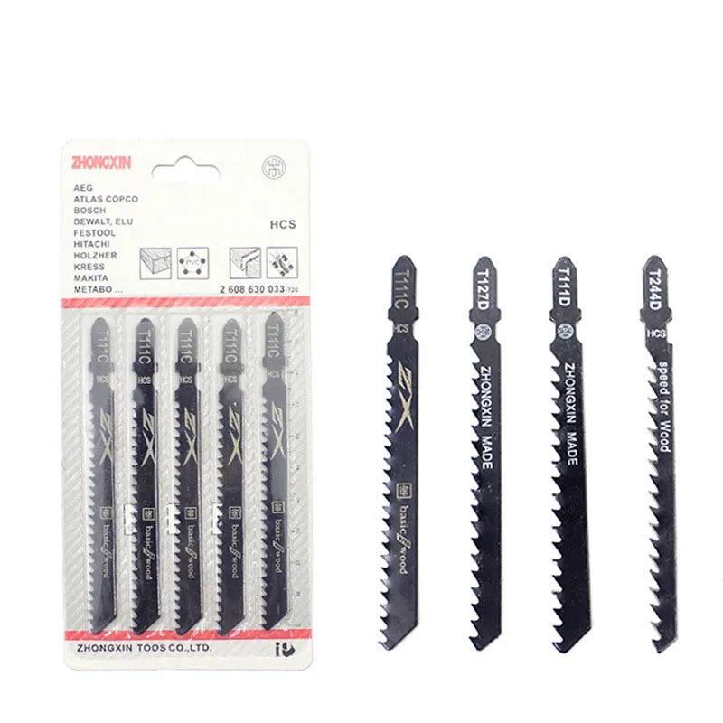 5 sztuk/zestaw HCS 6T Jig brzeszczoty do pił T244D/T344D do szybkiego cięcia cięcie proste 4 Mm długość zębów Jig brzeszczoty do pił 100*1.2mm brzeszczot