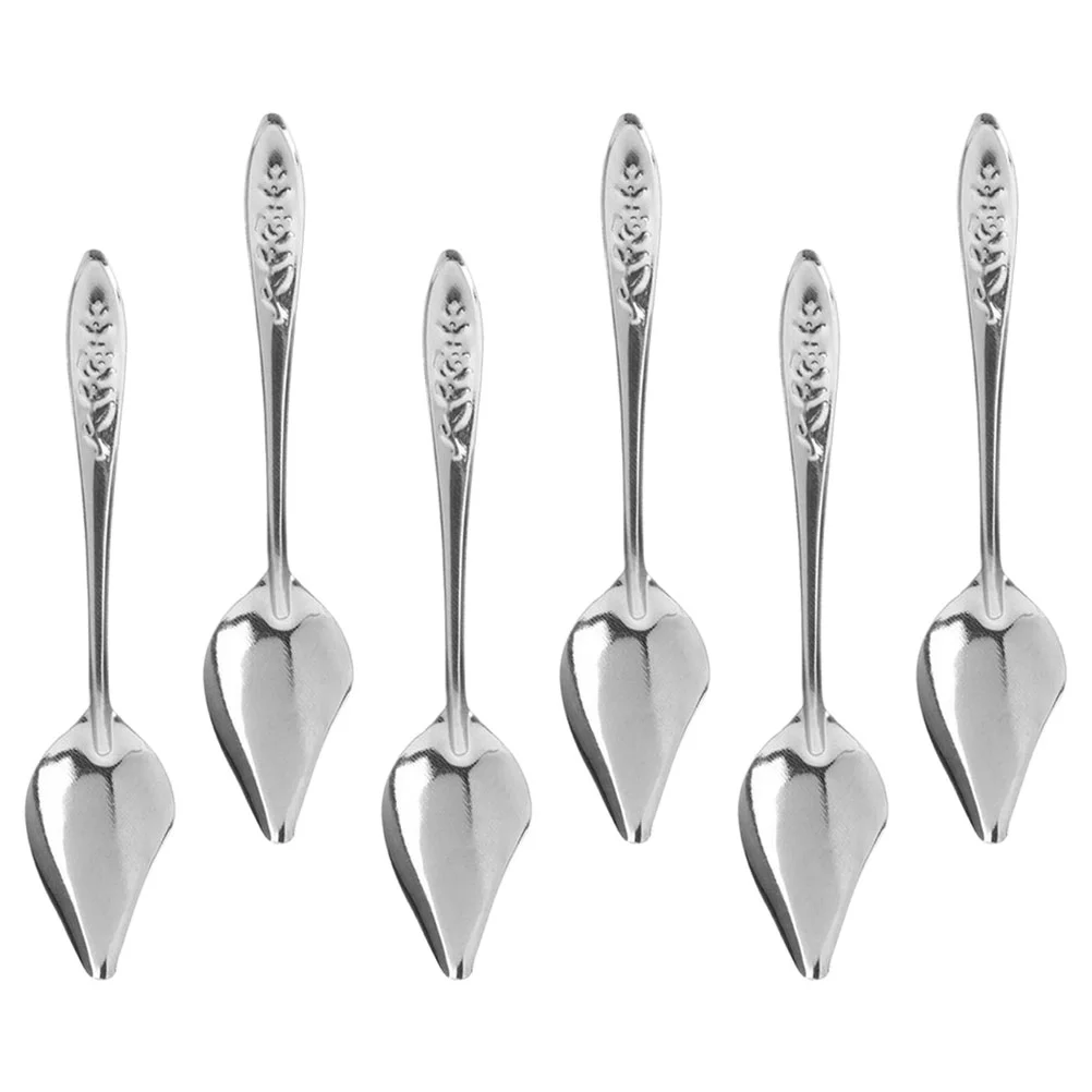 6 Pcs Baby Bird Tiger Skin Peony Stainless Steel Spoon Birdemic Food Accessory Multi-function Feeding Professional