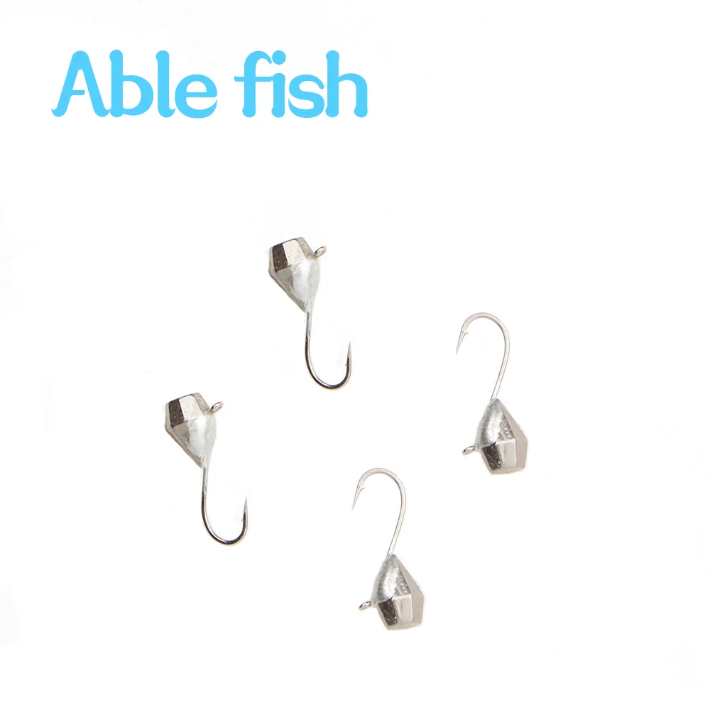 Ablefish 5PCS Tungsten Ice Jig DiamonFishing Winter Pike Hook 2.7mm/3.2mm/4.0mm/5.0mm/6.0mm,Ball Ice Jig With An Eyelet,Plain