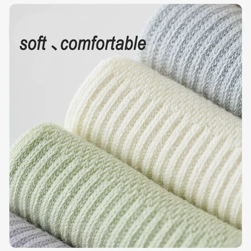 5 Paar Damensocken Frühling Sommer Neue Gekämmte Baumwolle Einfarbig Modisch Komfortabel Hochwertige Damensocken – Detail 3