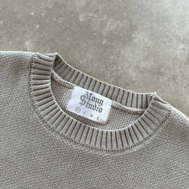 Harajuku décontracté or chandails col rond unisexe Boxy pulls populaire automne gothique symbole broderie motif pull