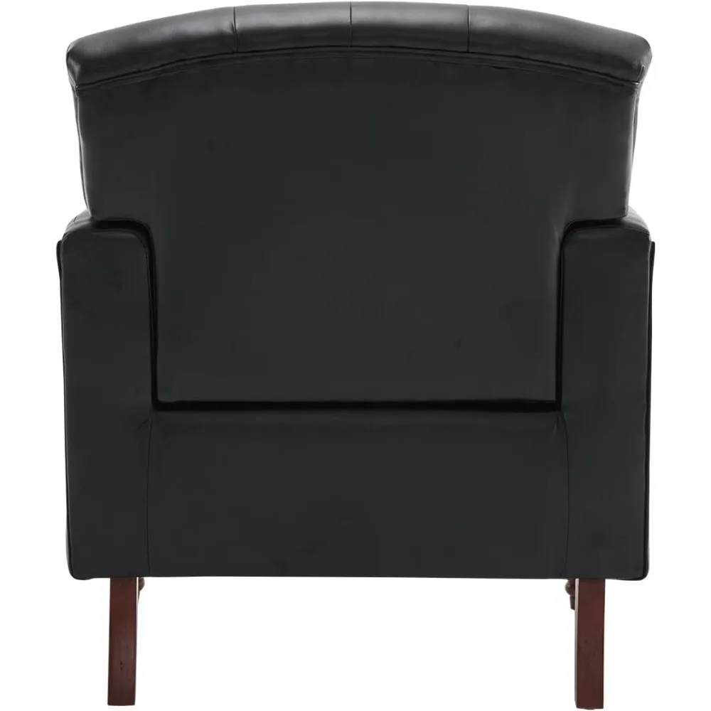 Cadeira com detalhes em couro sintético MOJAY, poltrona confortável para sala de estar com almofada acolchoada grossa, sofá lounge cadeira club com resistente