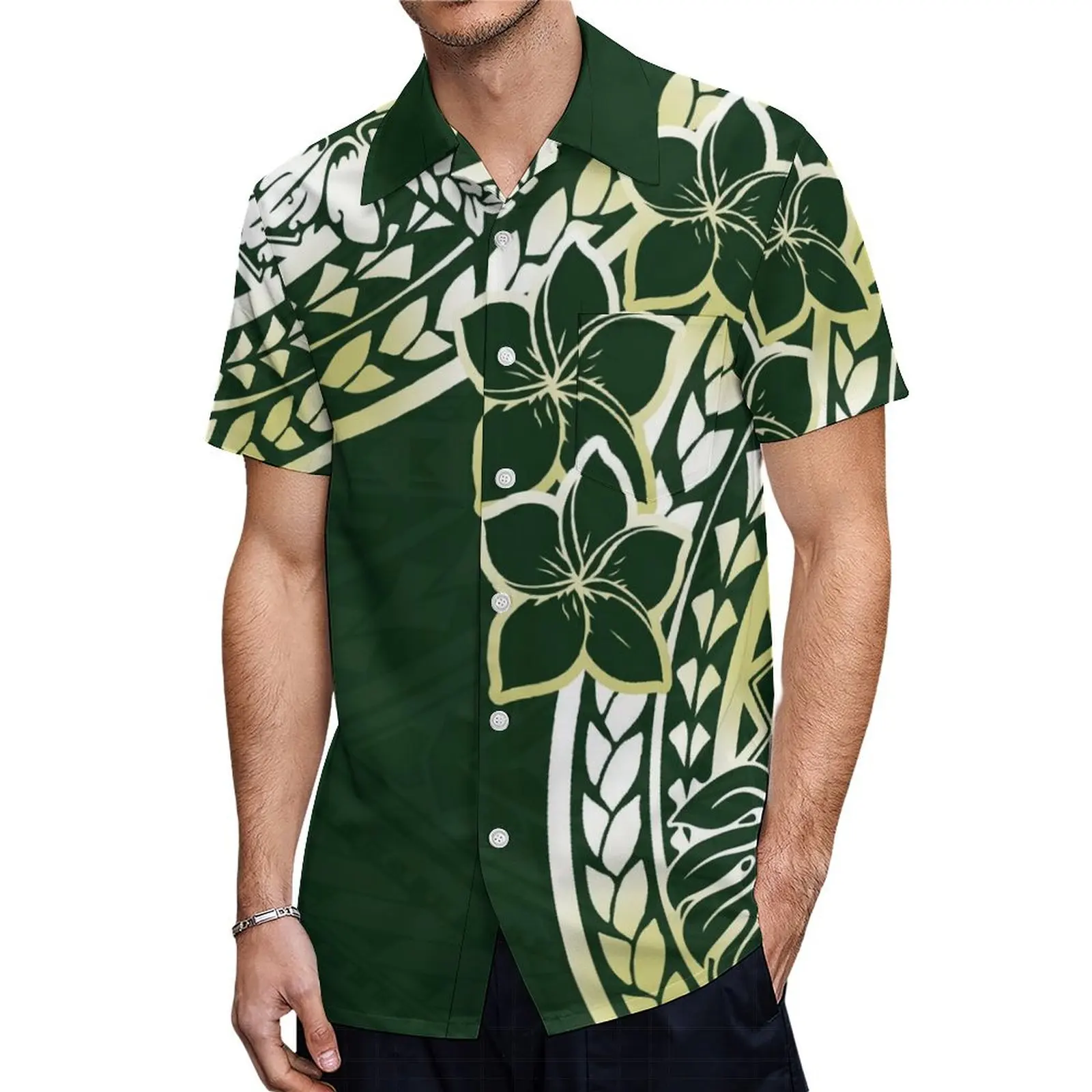 Hawaii Damen bedrucktes Kleid angepasst Mumu Samoa Herren hemd Komfort lässig polynesische Paare Outfit Match