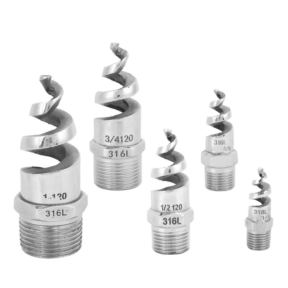 Male Thread Nozzle Spiral Nozzle SPJT 316L Stainless Steel Male Thread Anti‑ Clogging Watering Accesssories