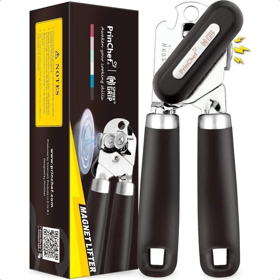 

[Smoother Cut] Manual Can Opener with Magnet Impd Handle for More Comfortable Grip Handheld Can Openers for Seniors Heavy Duty