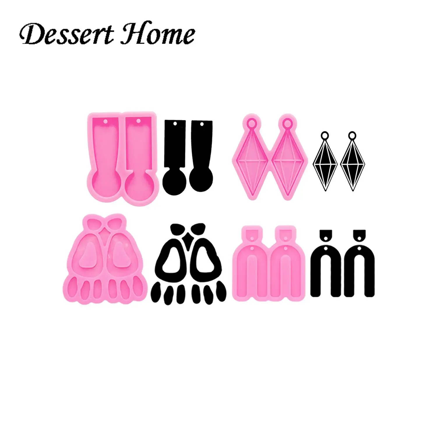 DY1165 Shiny Horseshoe Earrings Resin mold Jewelry Making, Crafts with Epoxy Art Diy Silicone Stopping Car Token Mold