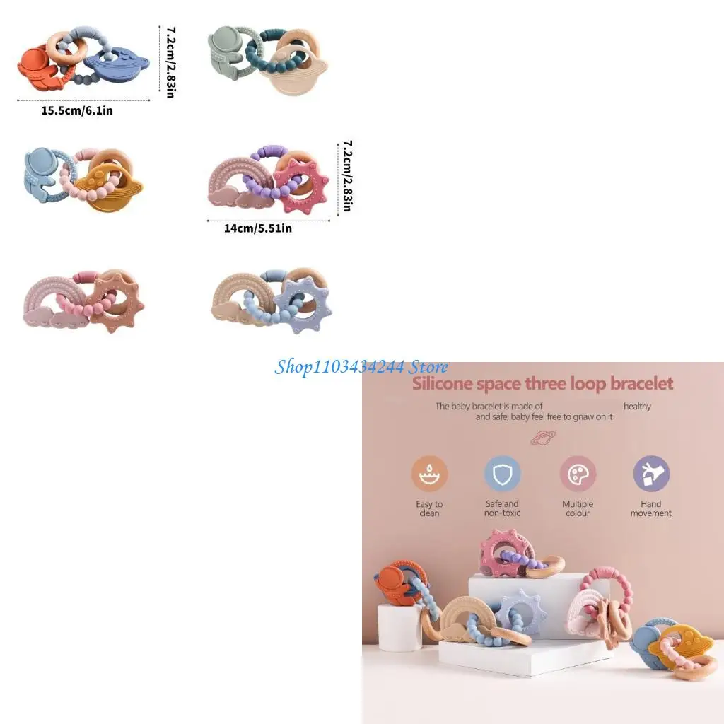 

Силиконовый браслет-прорезыватель для младенцев, успокаивающее средство для прорезывания зубов для младенцев в возрасте от 3