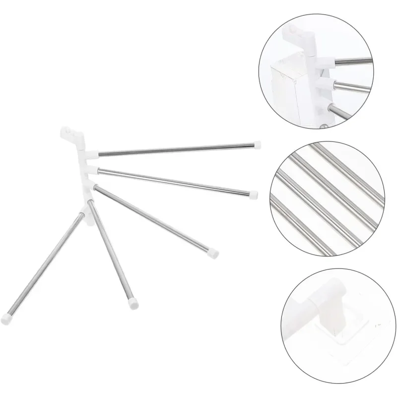 Towel Rack Bathroom Accessories Rotatable Towel Holder Space Aluminum 2/3/4/5/6/7/8 -Bar Hanging Wall Mounted Towel Hanger image 2