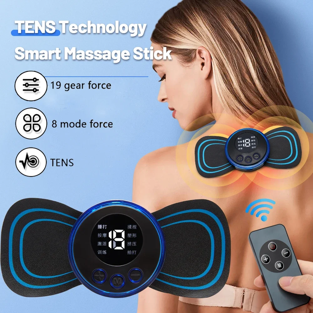 EMS Electric Pulse Neck Massager Cervical Massage Patch Back Sticker Muscle Stimulator Portable Relief Pain Relax Massageador