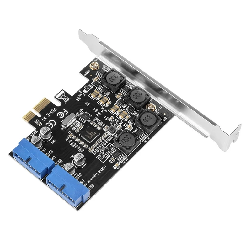 PCIE To Dual 2 Ports Expansion Card 19PIN USB 3.0 Card PCI-E To PCI 20Pin Male Ports Adapter Extender Card For Desktop