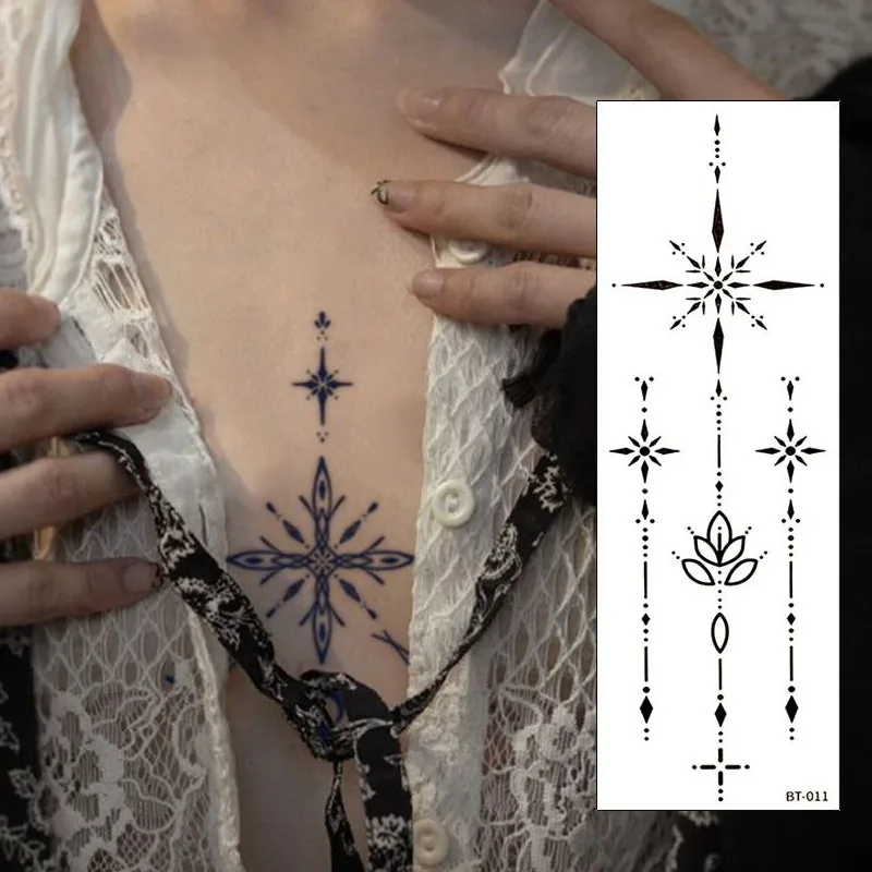 

5/20 шт. черные сексуальные временные татуировки ветка цветок лист дикие растения рука боди-арт Солнце Луна водостойкие полупостоянные татуировки