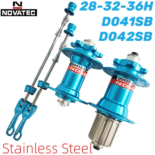 Bujes NOVATEC MTB D041SB D042SB 28/32/36H | Freehub delantero y trasero HG de acero inoxidable de 8 a 12 velocidades | Juego de bujes para bicicleta de montaña