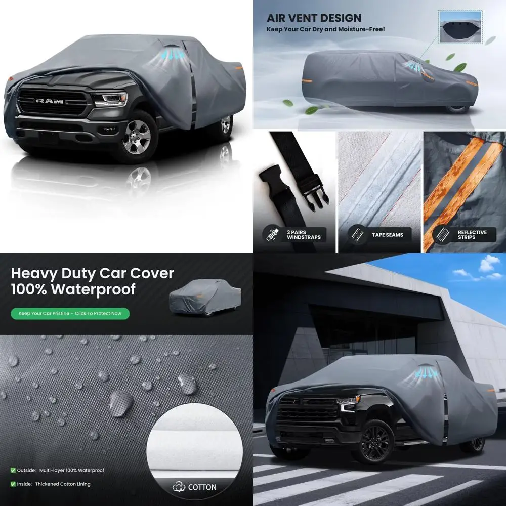 

Водонепроницаемый чехол для грузовика на заказ для моделей 2009-2025 с короткой платформой (5,75 фута) и дверцей на молнии, сверхпрочный, для использования на улице, всепогодный