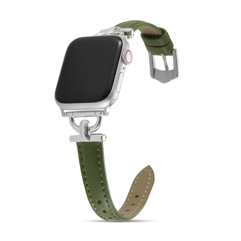 Leder Slim Armband für Apple Watch Band 49mm 41MM 45MM 40mm 44mm 38mm 42mm Serie 8 7 SE 6 5 4 Frau dünnes Correa Handgelenkband