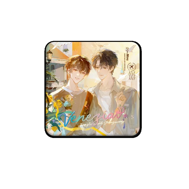 Mou Mou Novel Musuli Turunan Perifer Seri Angin Musim Panas Lencana Kartu Foto Bata Akrilik Jiang Tian dan Sheng Wang