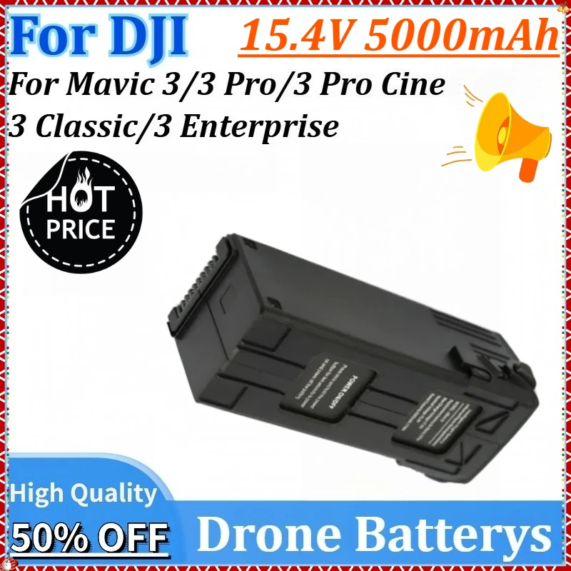 

15.4V 5000mAh Newly Upgraded Replacement Drone Batterys for DJI Mavic 3/3 Pro/3 Pro Cine/3 Classic/3 Enterprise Series UAV