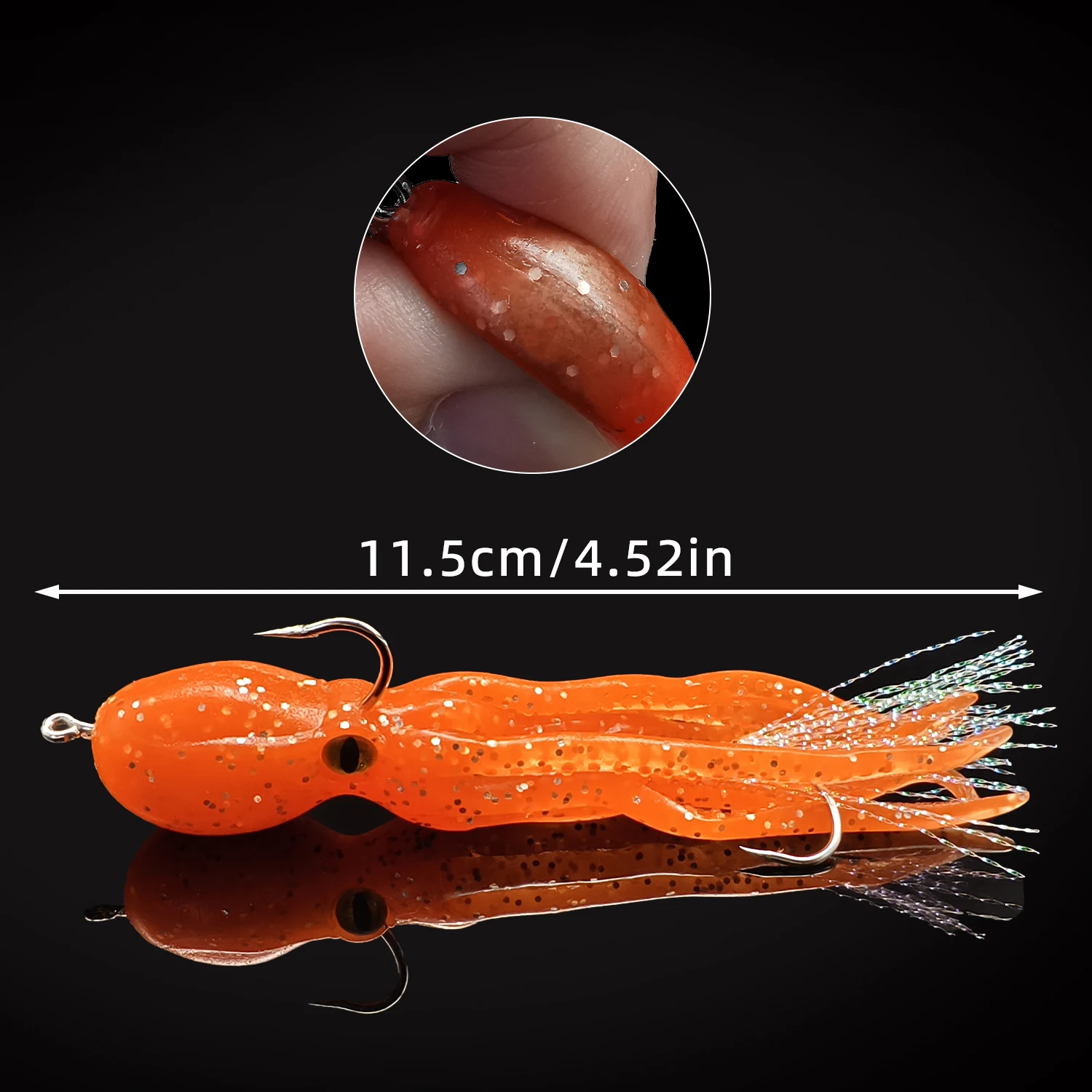 ANFS 3pcs/1pc Soft Lures Glowing Squid Artificial Bait - Heavy Duty Lead Jig - Perfect for Trolling Salmon, Bass & Trout Fishing