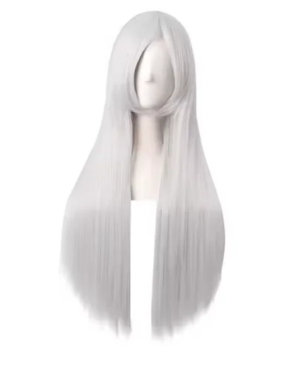 32" 80cm Long Straight Anime Costume Cosplay Wig Party Wig Black for Women Heat Resistant Synthetic Hair Costume Party