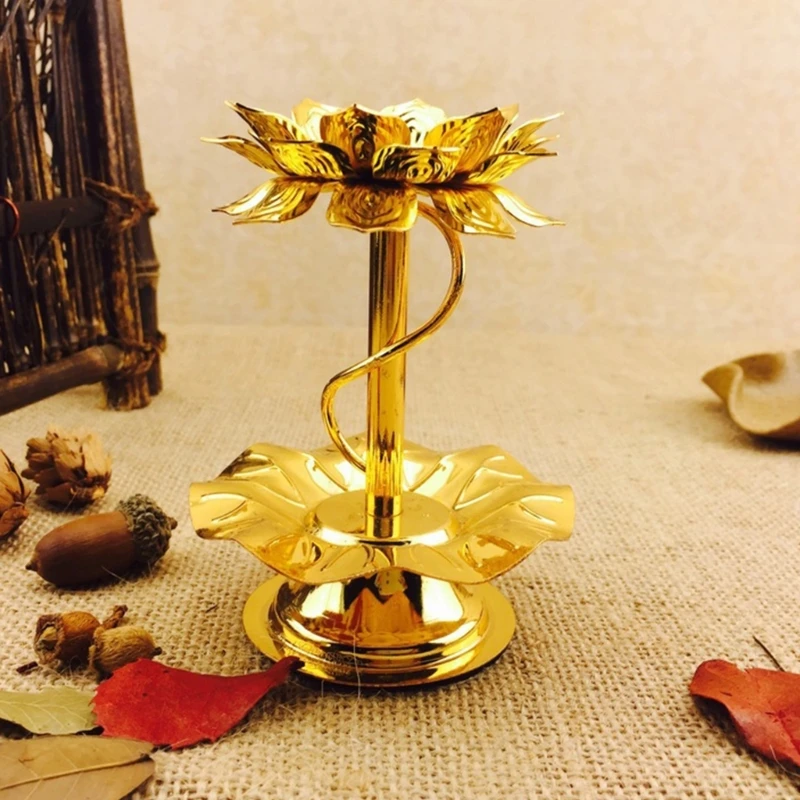 Exquisites Portacandele con foglie fiori da 4 pollici per centrotavola con ambientazione spirituale 203C