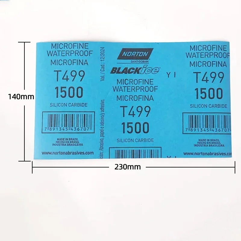 NORTON-Lixa automotiva para polimento de carros, lixa abrasiva fina, beleza de lixamento, moagem a água, T499, 2000 Grit, 1500 Grit