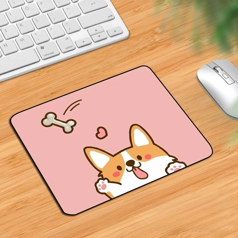 Funny Cartoon Corgi Mouse Pad 40X45 Large Square Computer Office Game Table Mat Rubber Anti-slip Mousepads Small Decor Desk Pads