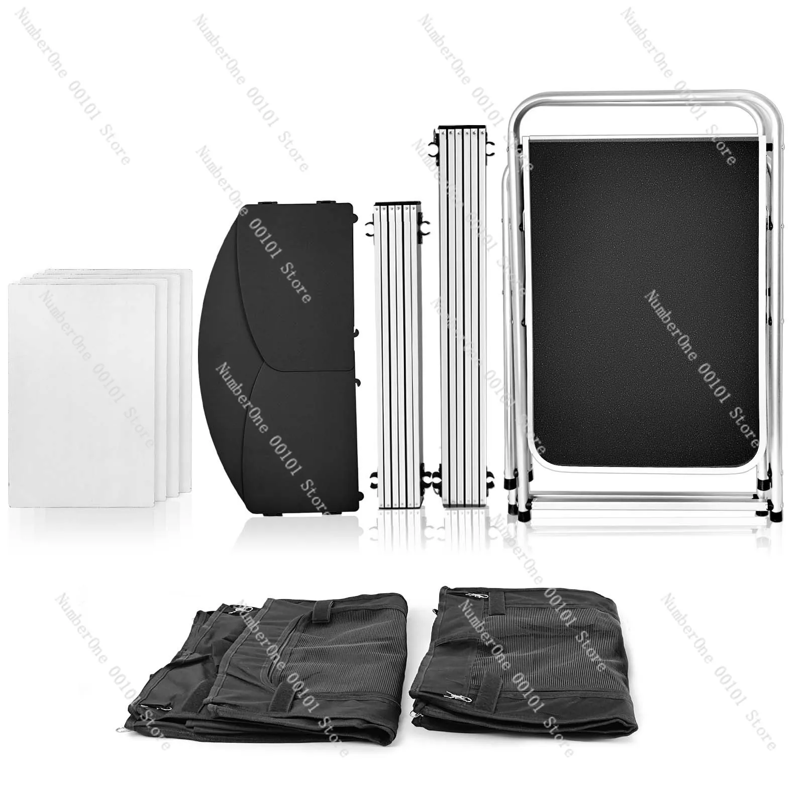 

Outdoor aluminum folding kitchen table, mobile camping table with cloth cabinet