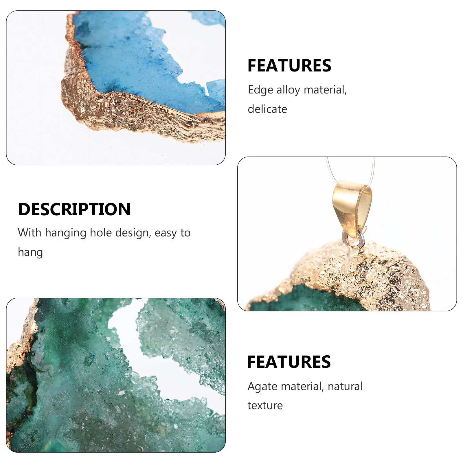 

5 Pcs Agate Pendant Stone Charms Natural Decoration Jewelry Crystal Material Pendants Earring