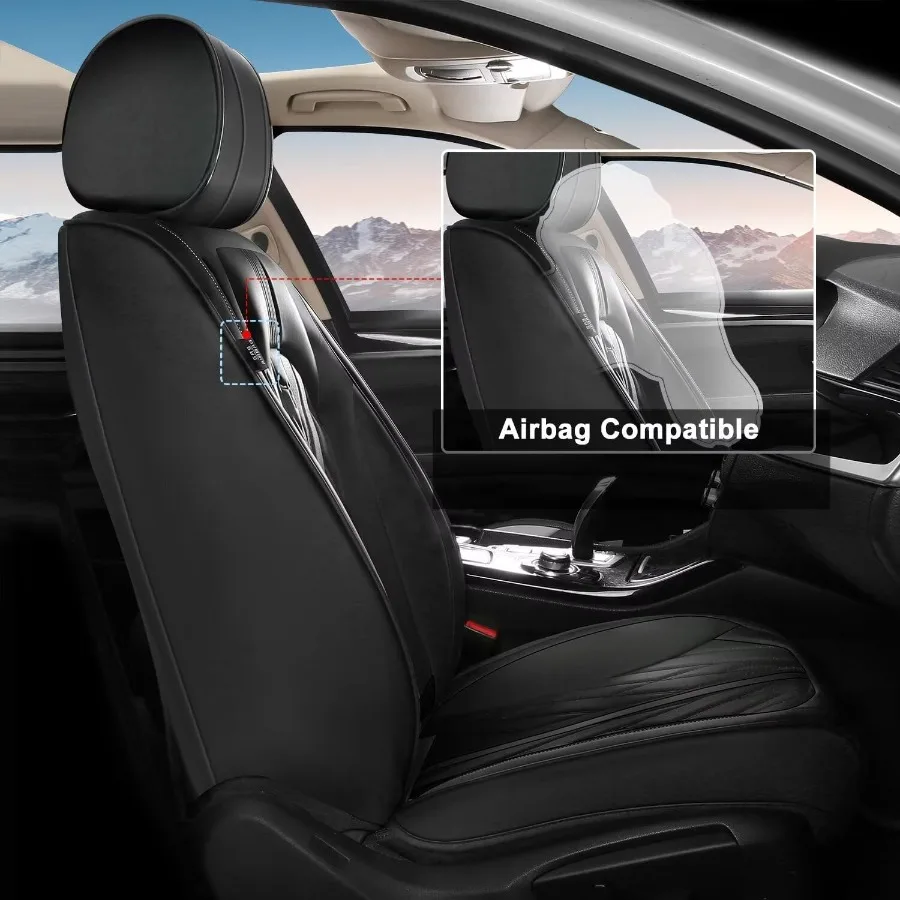 مجموعة كاملة 5 مقاعد أغطية مقاعد السيارات الجلدية المقاومة للماء لسانتا كروز 20222026 حامي وسادة مقعد قابلة للتنفس مع ارتفاع #4