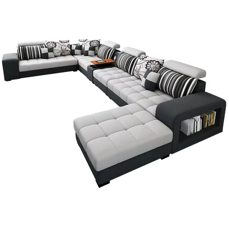 

Modern multifunctional fabric combination sofa set Nanotechnology small apartment simple living room sponge